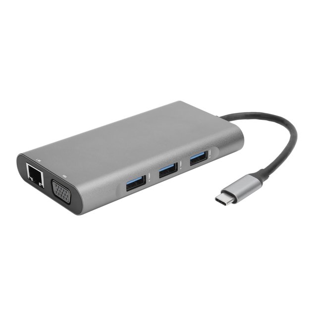 Z?030 10 en 1 Tipo?C Hub Docking Station USB3.0/PD/HDMI/RJ45/VGA/Tarjeta de memoria/Adaptador de 3,5 MM