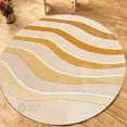 thumbnail image 4 of Tufted carpet 16x16, Round shape, Beige Mustard rugs, Handmade, Area rugs for living room, 4 of 6
