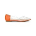 thumbnail image 4 of BLISSFUL STEP Women's Casual Shoes Pointy Toe Clear Rhinestone Ballet Flats Orange 10, 4 of 8