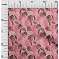 thumbnail image 2 of oneOone Cotton Cambric Rose Pink Fabric Tropical Leaf Dress Material Fabric Print Fabric By The Yard 56 Inch Wide, 2 of 5