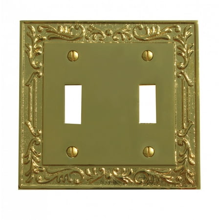 Double Gfci Solid Brass - Victorian Switch Plate Double Toggle PVD Solid Brass | Renovator's Supply