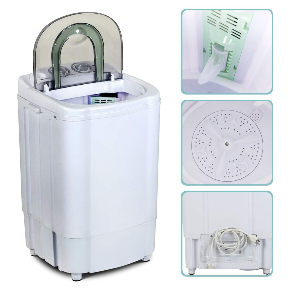 11lbs Capacity KUPPET 2020 Latest Mini Portable Washing Machine for Compact Laundry Small Semi-Automatic Compact Washer with Timer Control Single Translucent Tub