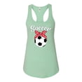 thumbnail image 2 of Wild Bobby, Cute Soccer Mom Ribbon Soccer Ball Gift Sports, Mother's Day, Women Racerback Tank Top, Mint, Large, 2 of 3