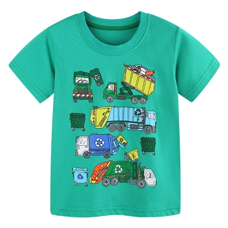 Staki Boys Shirts Short Sleeve Cotton Shirts for Boys Summer Tshirts Kids Basic T-Shirts Graphic Tees Top Clothes 5-6 Years