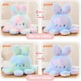 thumbnail image 3 of Reversible Octopus Bunny Plushie,Tie-Dye Stuffed Animals Plush Pillow, Soft Plush Fluffy Mood Flip Octopus Bunny Throw Pillow for Girls Boys(pink), 3 of 6