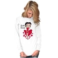 thumbnail image 3 of Vintage Betty Boop Cartoon Hearts Women's Long Sleeve T Shirt Brisco Brands S, 3 of 5