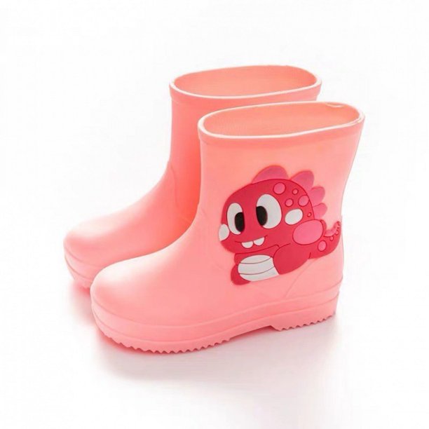 Botas de lluvia de barril bajo con dibujos animados para niños, botas de lluvia de dinosaurio para bebés, ropa exterior impermeable, lindos cubrebotas de barril corto para niños y niñas