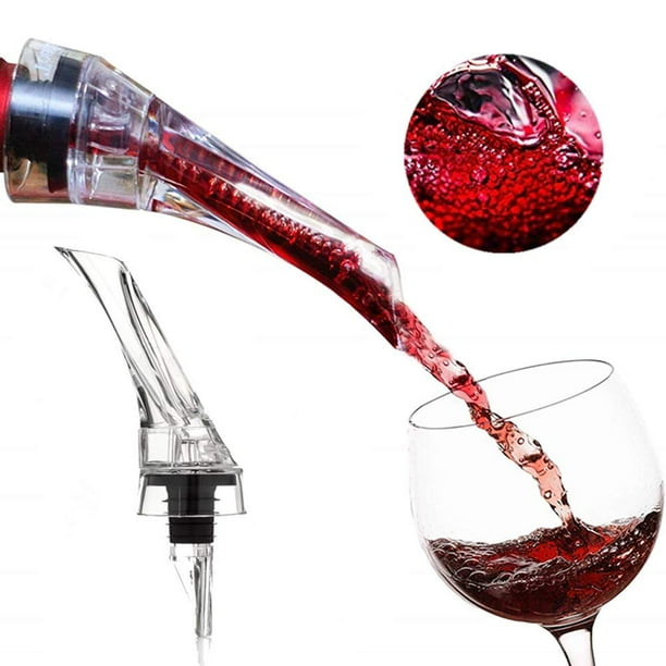 Wine Aerator Pourer Premium Aerating Pourer and Decanter Spout (Black