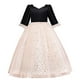 thumbnail image 4 of Vestido Para Niñas Ropa Para Niñas Bebés Vestido Para Niños Vestido De Princesa De Manga Larga Pajarita Vestido De Malla De Encaje Vestido De Pastel Beige Odeerbi LM103-2304, 4 of 9