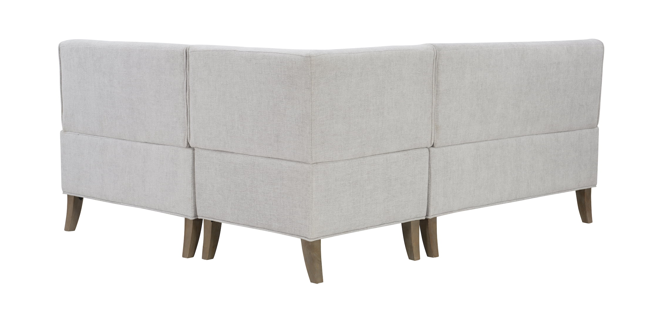 Powell Augusta Upholstered Corner Dining Breakfast Nook, Seats 5, Light Gray
