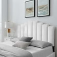 thumbnail image 2 of Headboard, King Size, Velvet, White, Modern Contemporary Urban Design, Bedroom Master Guest Suite, 2 of 9