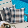 thumbnail image 4 of Vintage Plaid Throw Pillow Cover Brown Navy Plaid Texture Abstract Art Cotton Linen Cushion Cover Throw Pillow Case with Invisible Zipper for Couch Sofa Bed Chair Car 18x18 Inch, 4 of 9