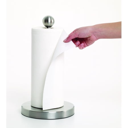 Kamenstein Stainless Steel Towel Holder - Kamenstein Ball Finial Perfect Tear Paper Towel Holder