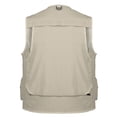 thumbnail image 3 of Fishing Photography Vest Summer Multi Pockets Mesh Jackets Quick Dry Khaki-XL, 3 of 7