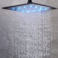 thumbnail image 6 of Black Shower Faucet Set 12" Rainfall Head Combo Kit Tub Filler with Mixer Valve, 6 of 20