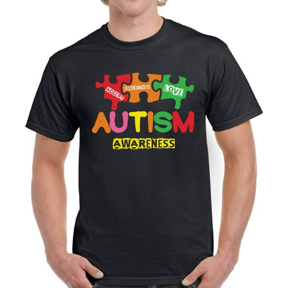 Autism Awareness Shirt for Men - Puzzle Accept Understand Love - Mens Top Graphic Tee