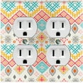 thumbnail image 1 of Metal Light Switch Plate Outlet Cover Ethnic Aztec Tribal Pattern SFR051, 1 of 13