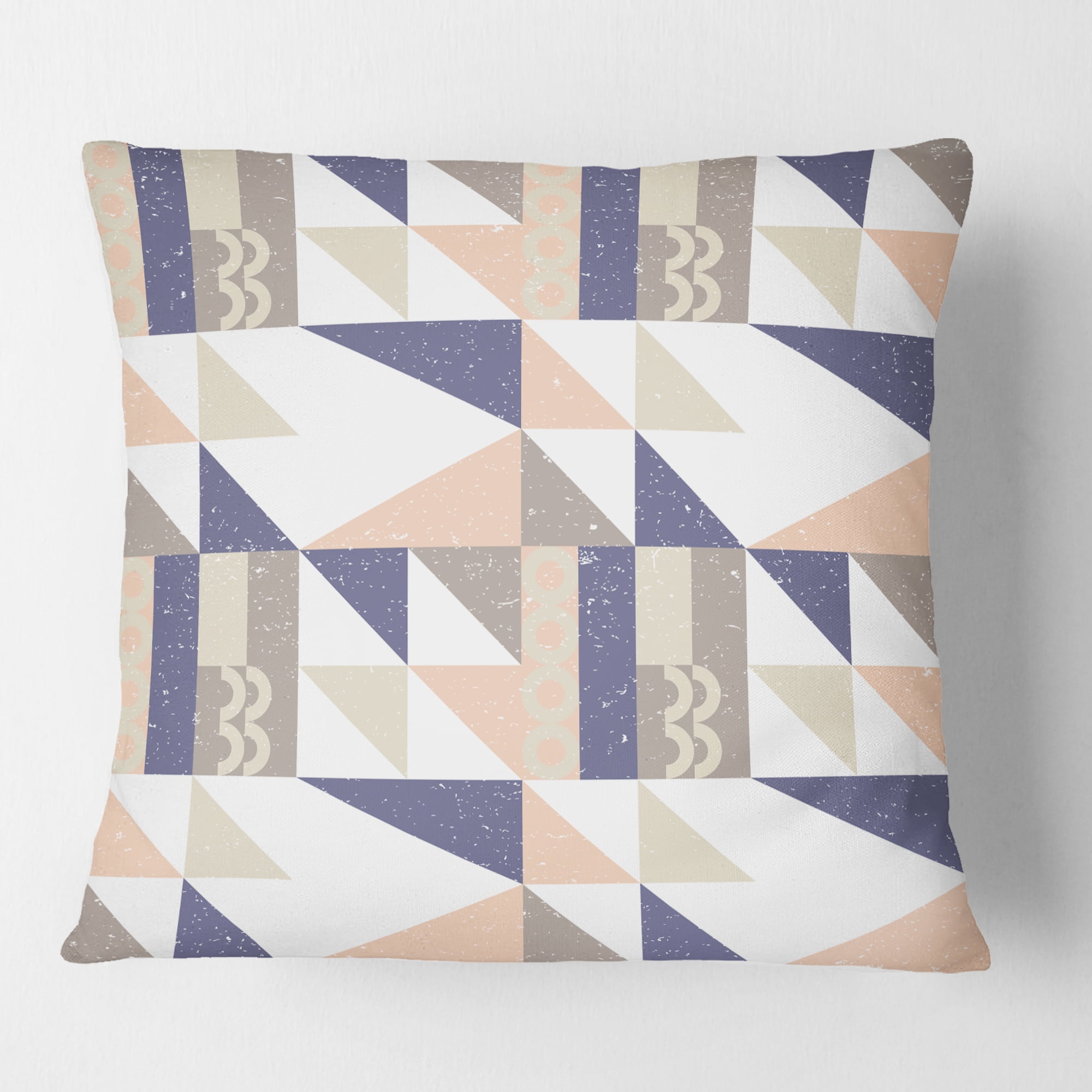 Designart Retro Geometric Design X' Mid-Century Modern Throw Pillow - 18x18