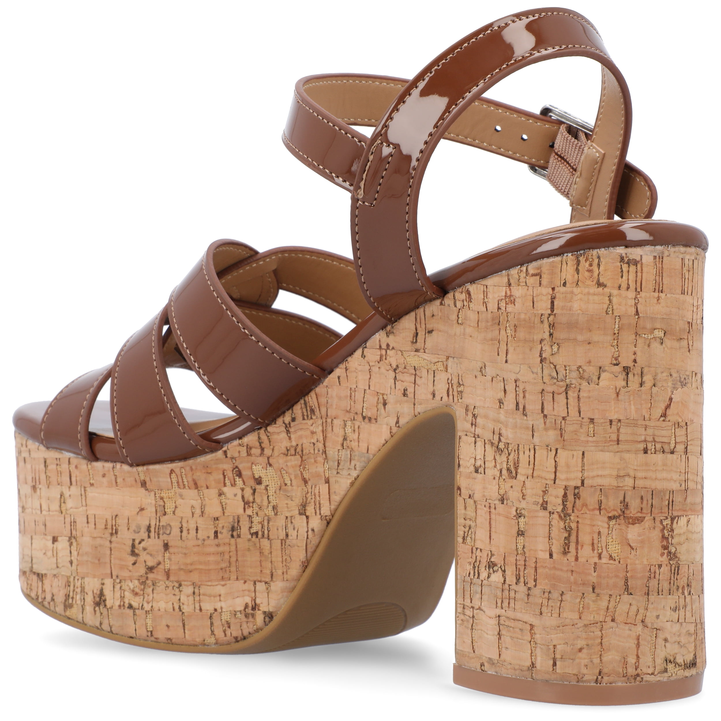 Journee Womens Jania Buckle Platform Sandals