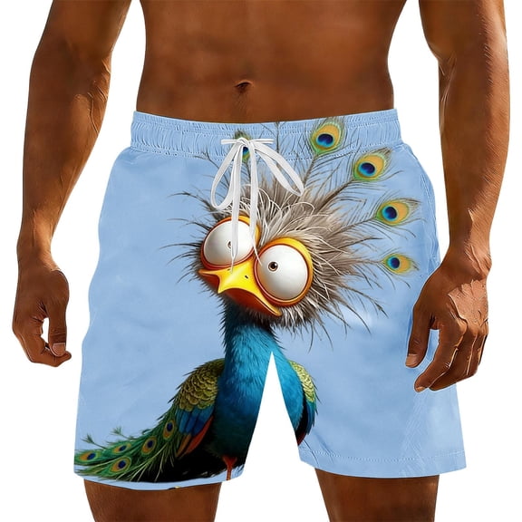 Xdegoge Quick Dry Swim Trunks for Men Funny Animal Graphic Boardshorts Elastic Waist Drawstring Bathing Suits with Mesh Liner for Beach Pool Party Summer Vacation Lounge