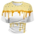 thumbnail image 4 of Tfken Soft Tops For Girls Comfy Daily Wear Holiday Summer Short Sleeve Crew Neck Tshirts Tees With Ice Print Comfortable T-Shirts Kids Cute Clothes Size 13-14 Years, 4 of 4