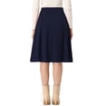 thumbnail image 3 of INSPIRE CHIC INSPIRE CHIC Women's Office Work Skirts Belted Waist Midi A-Line Pleated Skirt 3XL Dark Blue, 3 of 6