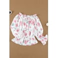 thumbnail image 4 of Women's Floral Print Off the Shoulder Blouse, 4 of 10