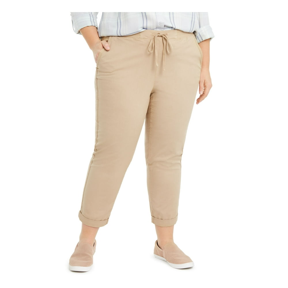 Style & Co. STYLE & COMPANY Womens Beige Capri Pants Size 18W
