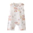 thumbnail image 2 of Mifsaly Baby Summer Rompers Sleeveless Cotton Romper Cute Animal Print Toddler Infant One Piece Outfits, 2 of 5