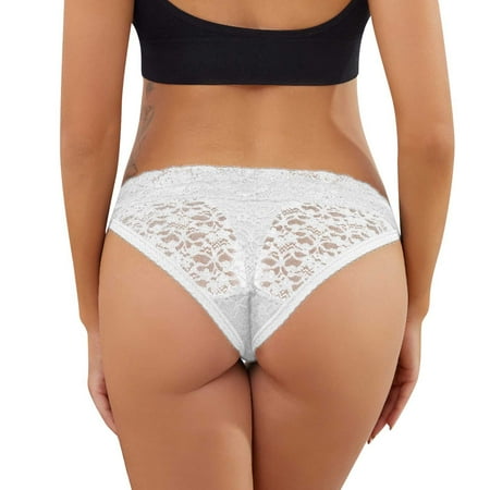 

Rovga Women Lace Panty White Cutout Briefs 1 Pcs Fashion Underwear