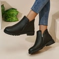 thumbnail image 4 of Wensltd Women's Boots Pull On Solid Color Chunky Mid Heel Versatile Fashion Winter Short Boots, 4 of 8