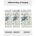thumbnail image 4 of Ocean Turtle Swag Valances for Windows, Coastal Blue Starfish Shell Conch Wood Grain Rod Pocket Sheer Valances for Windows, Swag Toppers Light Filtering for Kitchen Living Room 2 Panels 36''x36'', 4 of 6