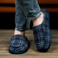 thumbnail image 2 of Men's Memory Foam House Slippers - Cozy, Fuzzy Bedroom Slip-on Loafer Shoes. Warm & Comfy Indoor Outdoor Moccasins. Unique Christmas Gift for Dad, Grandpa, Husband, Boyfriend, Navy Adult Size 12-13, 2 of 7