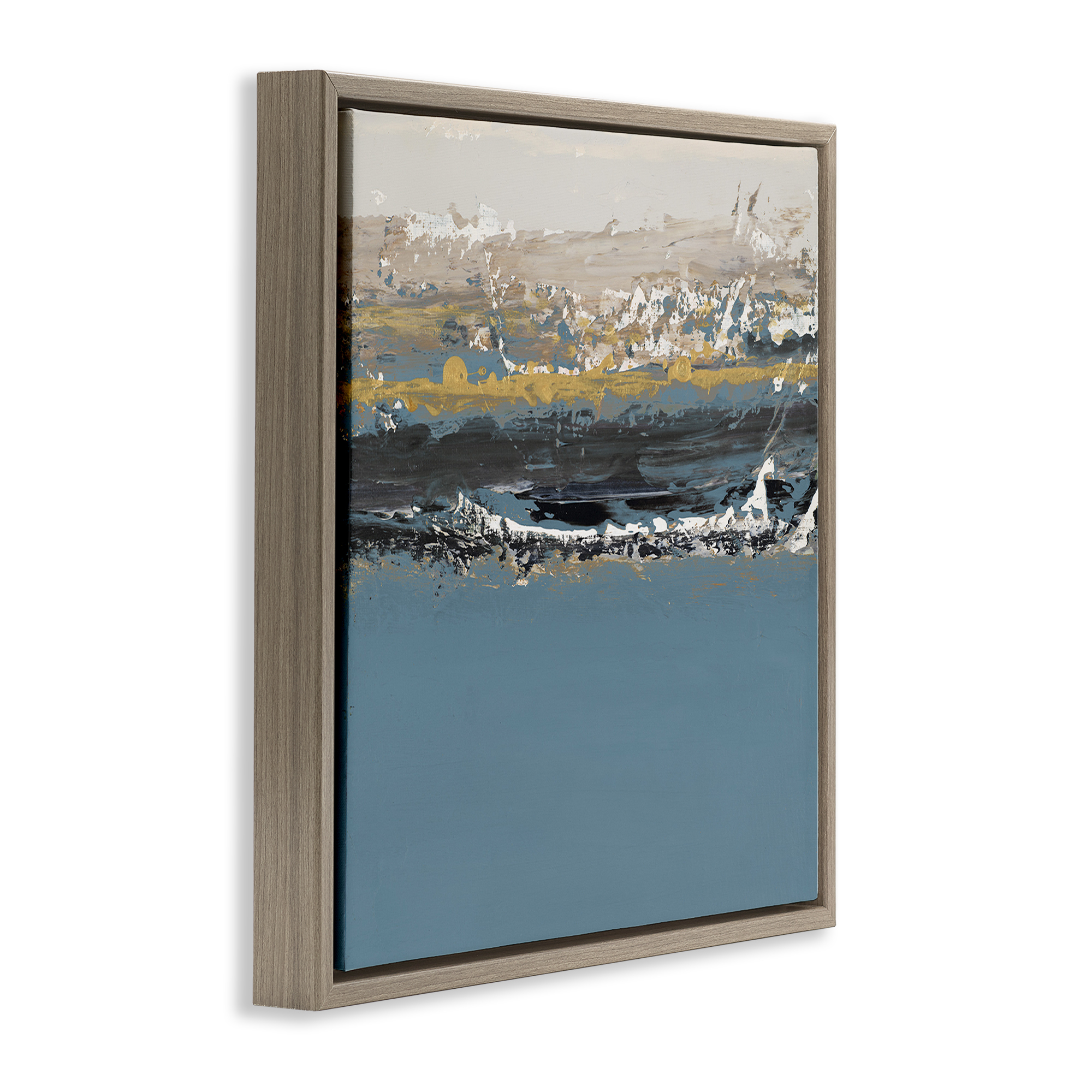 Stupell Industries Paint Streaked Abstraction Abstract Painting Brown Floater Framed Canvas Art Print Wall Art, 18 x 18
