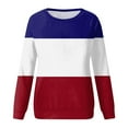 thumbnail image 4 of GA WEIHUA Clearance Sale,Women's Long Sleeve Sweatshirts Color Block Striped Casual Blouses With Pockets Fall Cute Crew Neck Loose Tops Lighten Deals Of The Day(Red,X-Large), 4 of 5