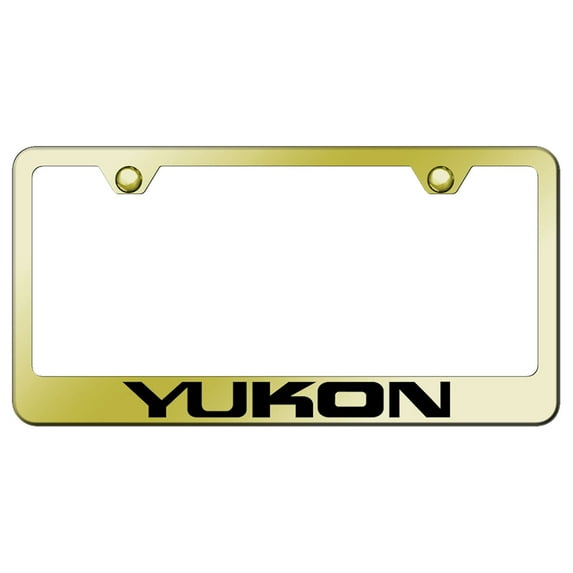 GMC Yukon Laser Etched Logo Stainless Steel License Plate Frame (Gold)