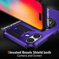 thumbnail image 2 of Dteck 360° Rotating Magnetic Stand Protective Case for iPhone 16 Plus,Shockproof TPU+PC Case Kickstand Back Cover for iPhone 16 Plus,Purple, 2 of 9
