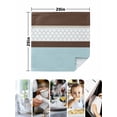 thumbnail image 4 of Blue Brown Morocco Cloth Napkins Set of 6 Reusable Dinner Napkins, Geometric Stripes Aqua Stitching Cocktail Napkin Washable Table Napkins for Wedding/Holiday Party/Baby Shower 20"x20", 4 of 7