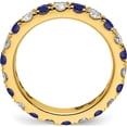 thumbnail image 2 of 14K Yellow Gold Lab Grown Diamond Si1/Si2 G H I & Cr Blue Sapp Eternity Band (Size 4) Made In India et0050-csa-100-4ylg, 2 of 5