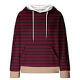 thumbnail image 4 of Viadha Trendy Queen Hoodie 2024 Winter Hooded Sweatshirt Loose Casual Striped Print Round Neck Hooded Long Sleeve Sweatshirt Fall Tops for Women 2024, 4 of 5
