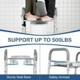 thumbnail image 5 of 500lbs Adjustable Toilet Seat Risers for Seniors with Storage Pouch, Raised Toilet Seat with Handles for Elderly, Pregnant and Disable, Padded Handicap Toilet Seat Riser (Without Bucket), 5 of 8