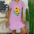 thumbnail image 2 of Summer Women Linen Mini Dress Trendy Casual Floral Sundresses 2025 Beach Vacation Travel Comfy Cap Sleeve Tshirt Dresses Classic Cute Floral Sun-Dresses Vacation Beach Dress, 2 of 6