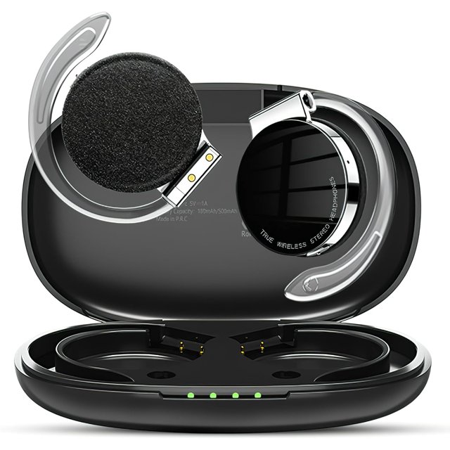 Auriculares abiertos V5.2, inalámbricos con micrófono y cancelación de ruido, deportivos con 4 micrófonos.