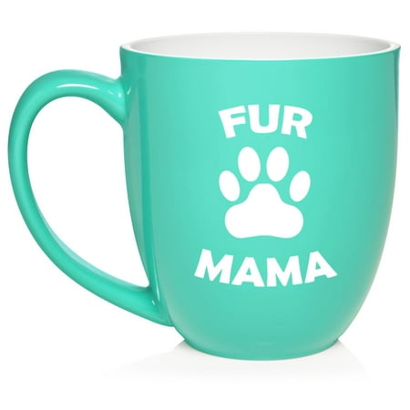 

Fur Mama Funny Dog Cat Mom Mother Gift For Dog Mom Gift For Cat Mom Ceramic Coffee Mug Tea Cup Gift for Her Him Friend Coworker Wife Husband (16oz Teal)