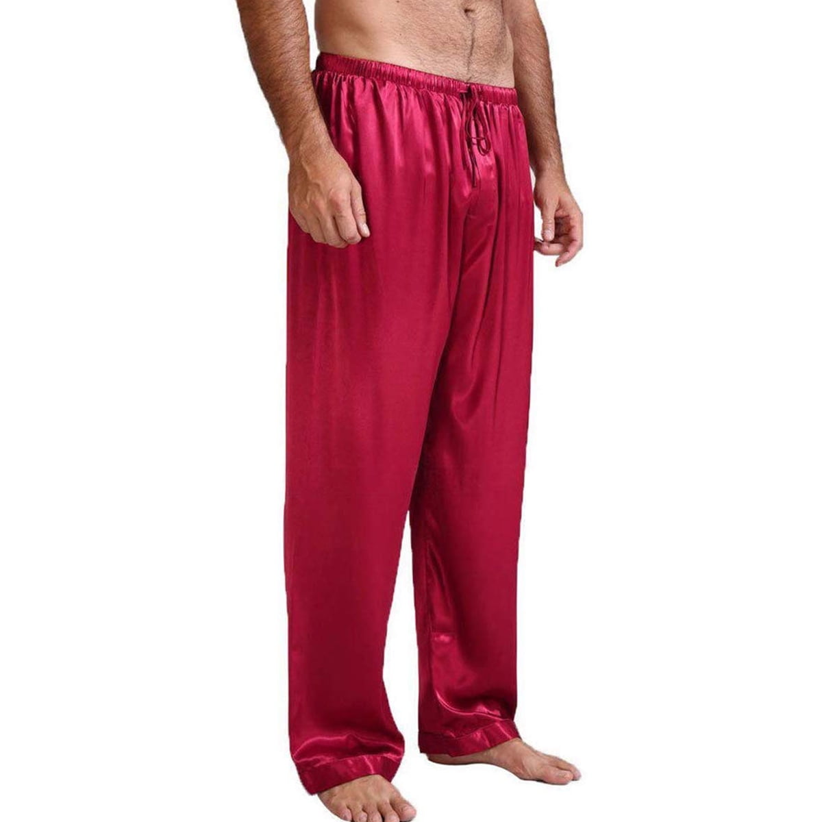 PDYLZWZY Men Silk Satin Pajamas Pants Sleep Bottoms Nightwear Sleepwear ...