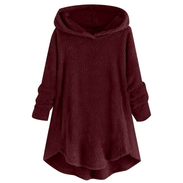 Womens Cardigan Plus Size Button Plush Tops Hooded Loose Cardigan Wool Coat Winter Jacket Navy Xl
