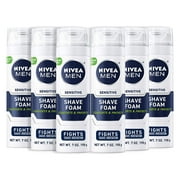 NIVEA Men Sensitive Shaving Foam - Soothes Sensitive Skin From Shave Irritation - 7 oz. Can (Pack of 6)