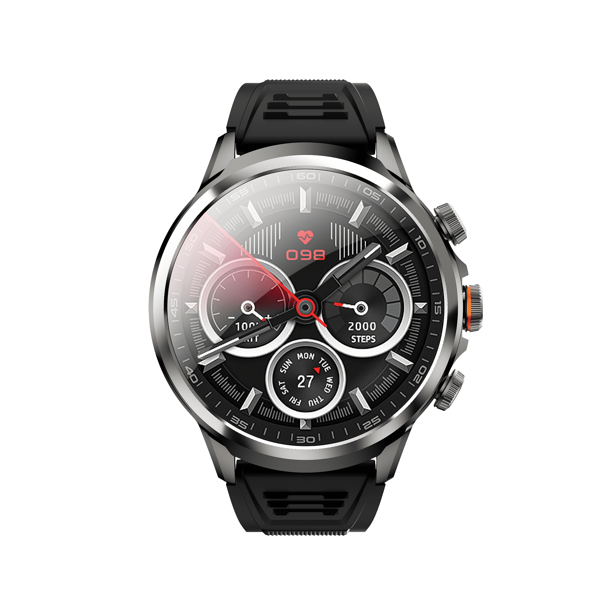 E EYAFA Android System Smart Watch H18Pro with 3GB RAM and 32GB ROM 1.95 inch AMOLED Screen 1880mAh Battery for Men and Women-Black