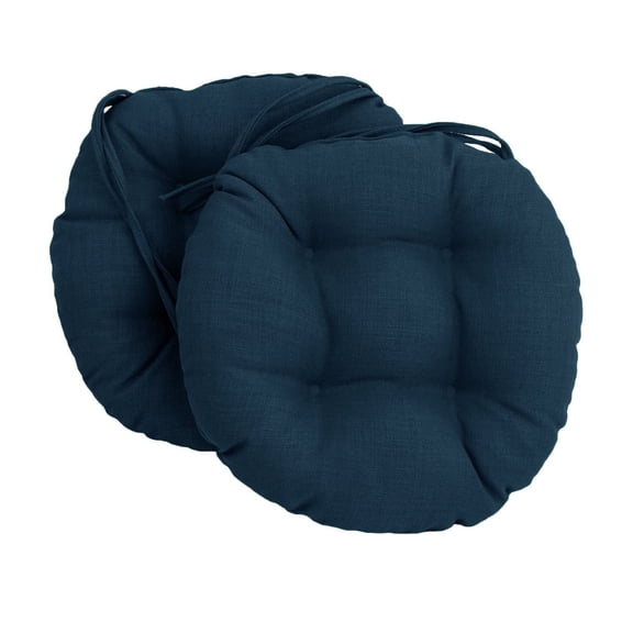 Blazing Needles 16-inch Indoor/Outdoor Round Chair Cushion, 16" x 16", Sea Blue 2 Count