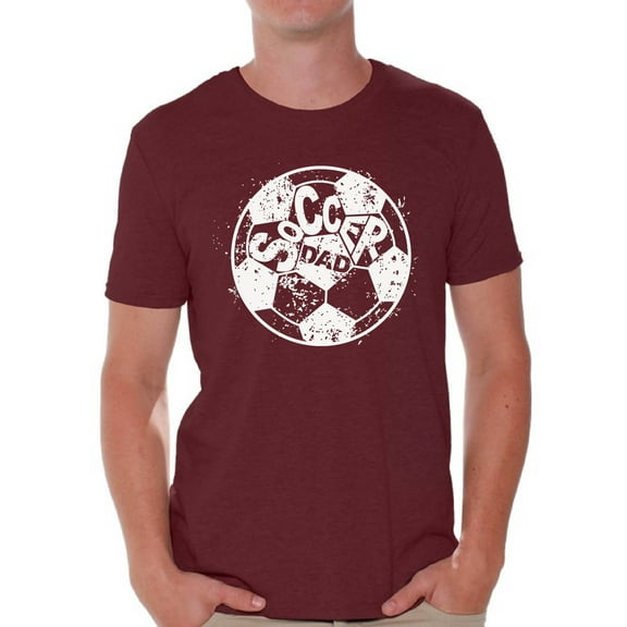 Awkward Styles Men's Soccer Dad Ball Graphic T-shirt Tops White Vintage Father`s Day Best Soccer Player